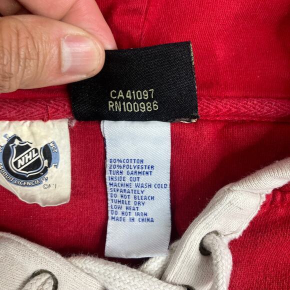 Old Time Hockey Hoodie Mens Size S Red Minnesota Wild NHL Pullover Lace Koivu 9 - Picture 6 of 9